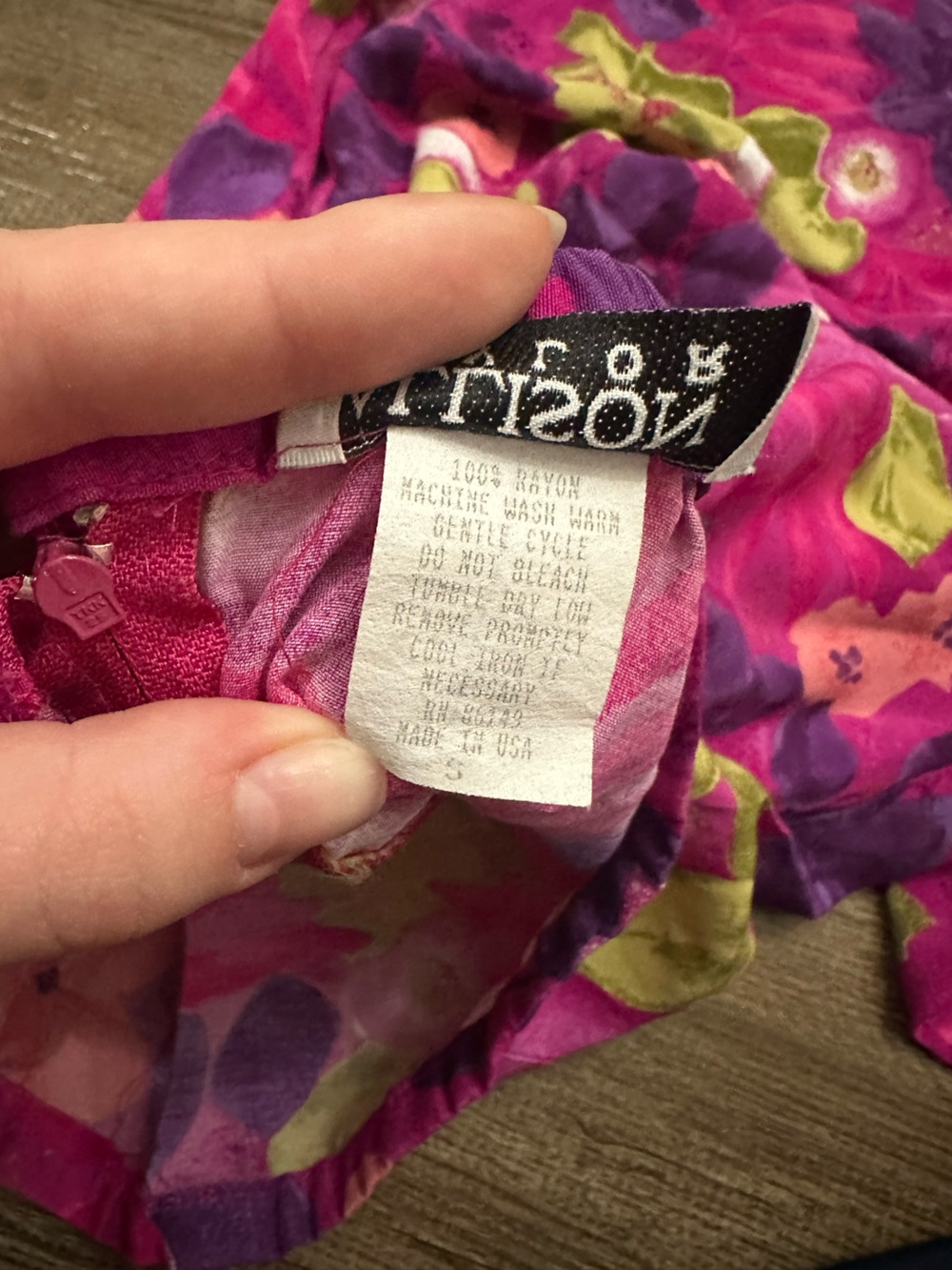 Vintage Allison Taylor Bright Fuchsia Floral Midi Skirt with Purple and Lime - Picture 3 of 8